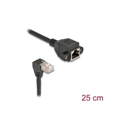 DeLOCK CAT 6a S/FTP 25cm Network Extension Cable - High-Performance, Sleek Black Design - Boost Your Connectivity!